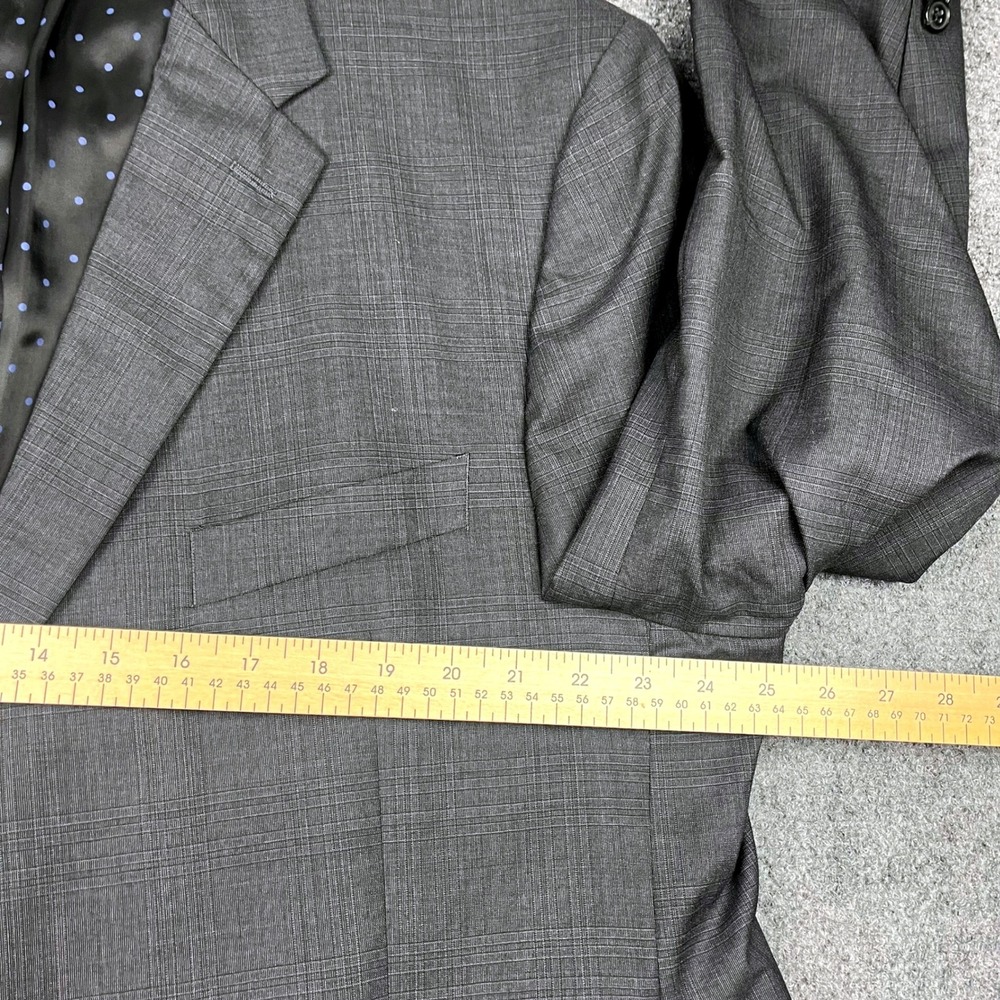 Jos A Bank Grey Glen Plaid Lanificio T.G. Di Fabio 130's 2 Piece Suit 50r 46x25 - Picture 7 of 16